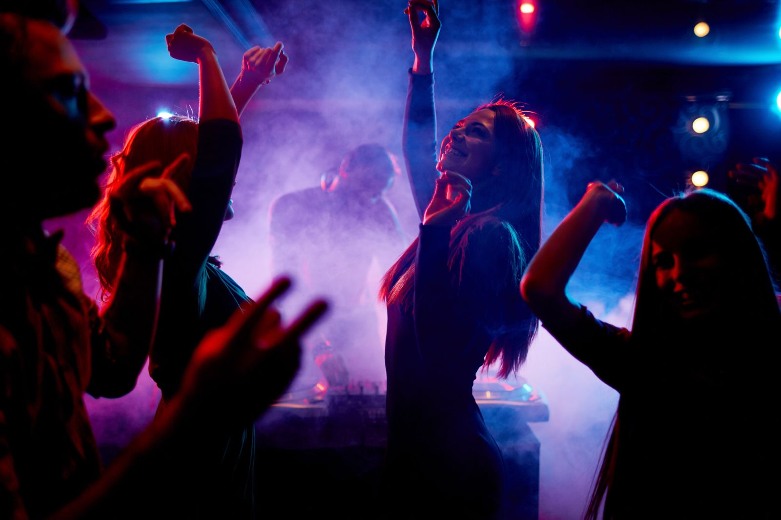 People dancing in the club.
